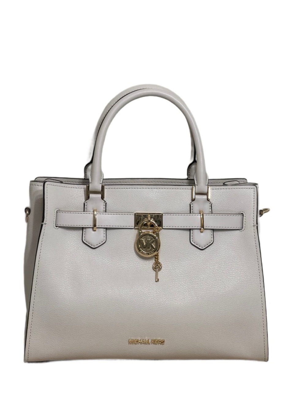 Michael Kors Medium Hamilton Leather Top-Handle Satchel with Gold Hardware